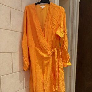 Orange H&M Wrap Dress Size large